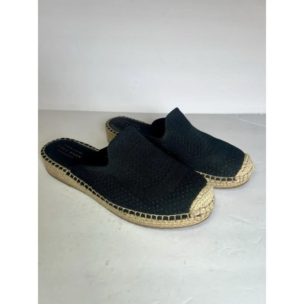 Cole‎ Haan Women's Cloudfeel Stitchlite Mule Sandal Black Knit W24512 Size 8